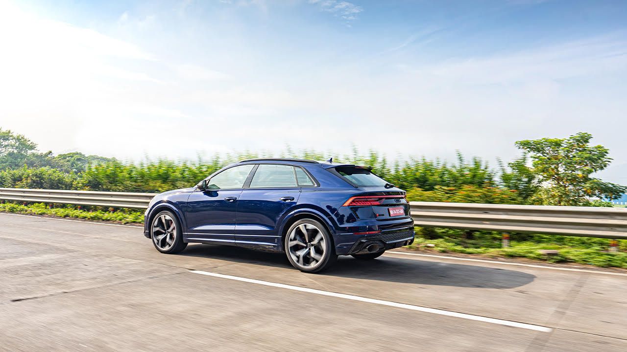 Audi Rs Q8 In Action Rear Three Quarter