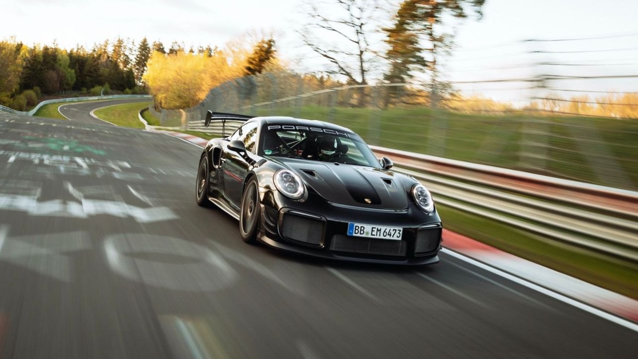 Porsche 911 GT2 Manthey Racing Three Quarter Tracking Shot 