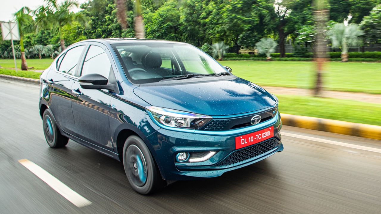 2021 Tata Tigor EV Front Quarter Motion