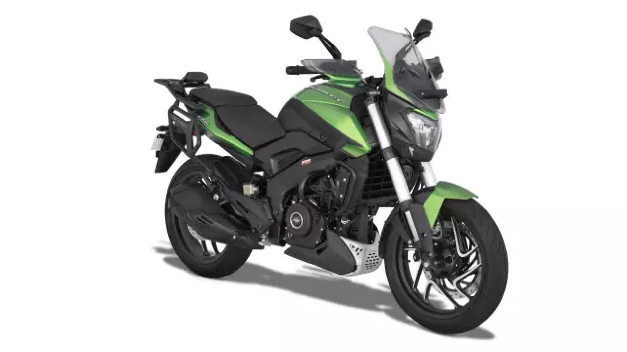 Bajaj Dominar 400 Touring Kit Green Three Quarter Static