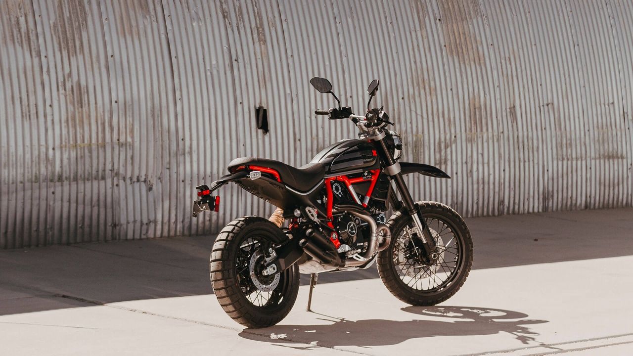 Ducati Scrambler Desert Sled Fasthouse Rear Three Quarter