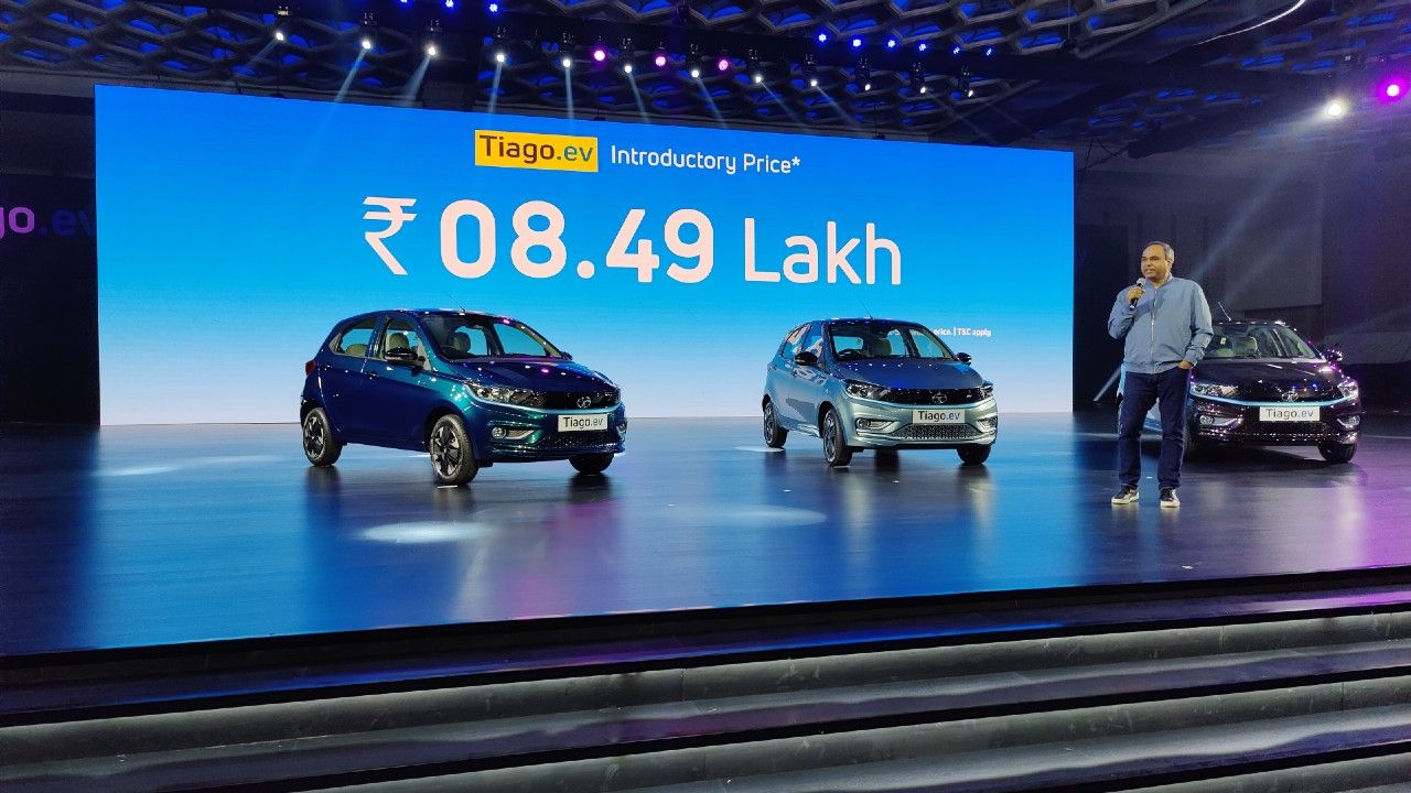 Tata Tiago Ev Launch Event On Stage