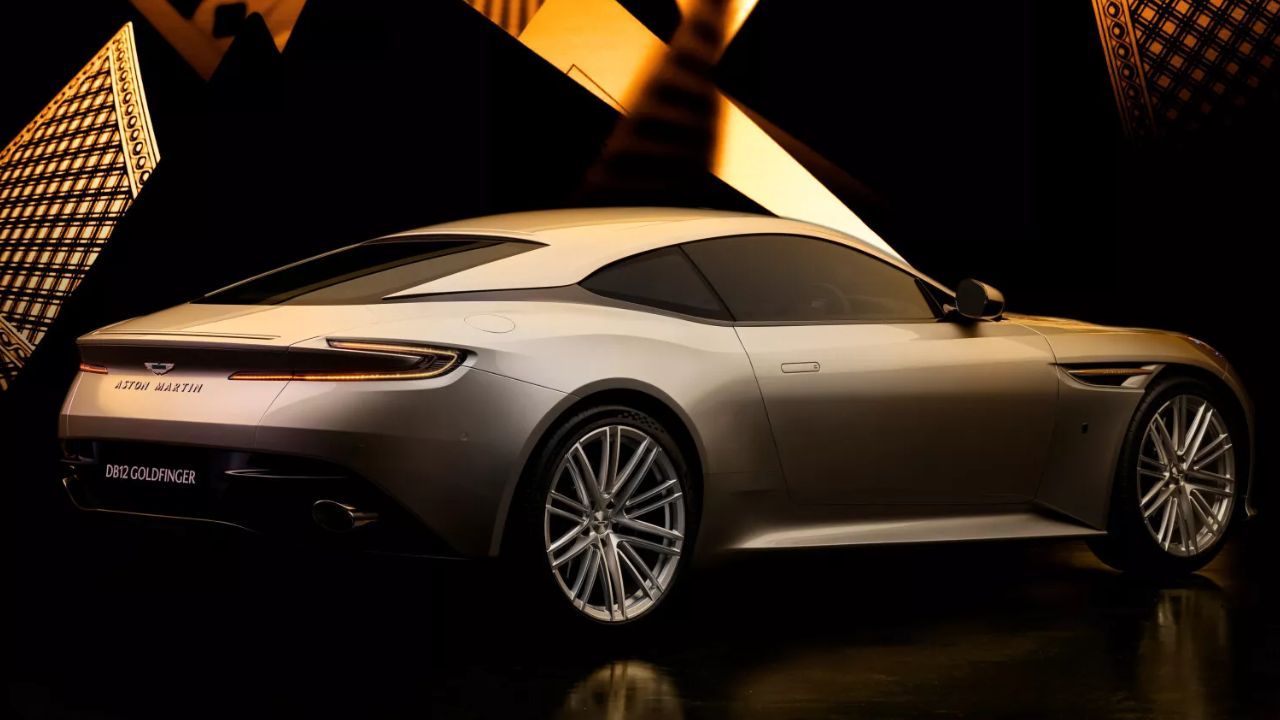 Aston Martin DB12 Goldfinger Edition Rear and Side Profile