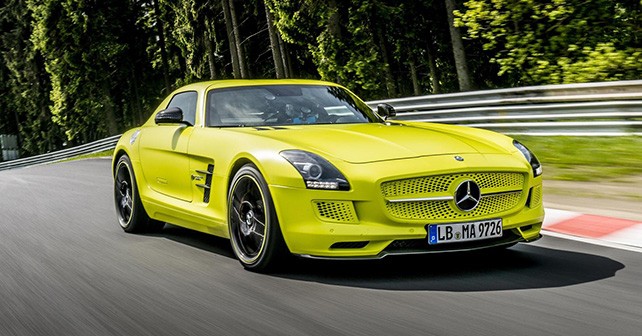 Mercedes Benz SLS AMG Electric Drive sets the fastest time for a production EV at the Nürburgring