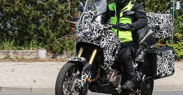 The new Honda Africa Twin spied testing