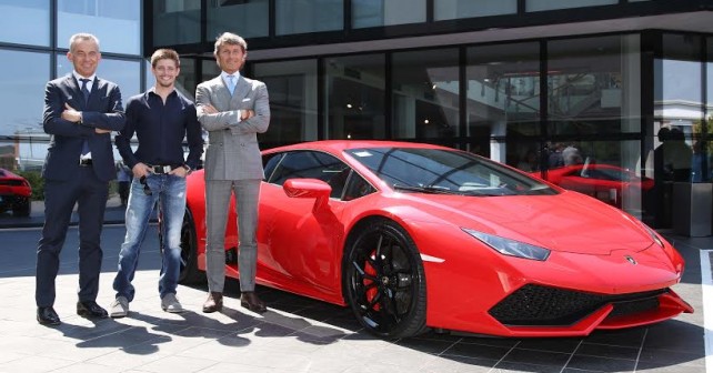 Two-time MotoGP champion Casey Stoner visits Lamborghini's factory