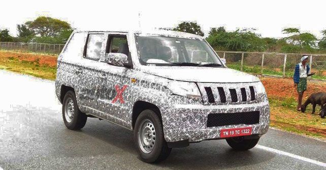 Long wheelbase Mahindra TUV spied testing