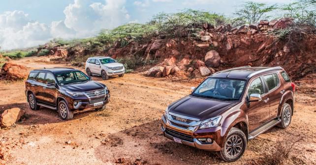 Toyota Fortuner vs Ford Endeavour vs Isuzu MU-X - Photos