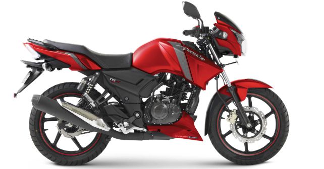 TVS Apache RTR 160 and 180 get a matte red colour option ...