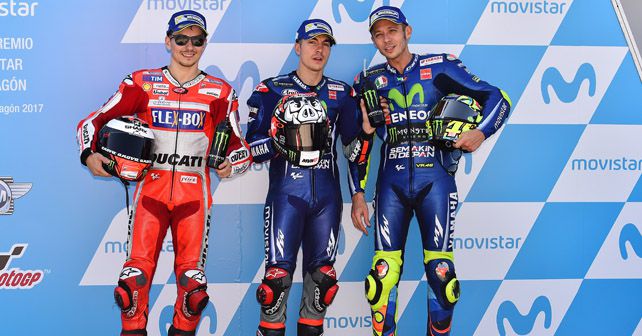 MotoGP 2017: Vinales grabs pole, Rossi takes surprise third at Aragon