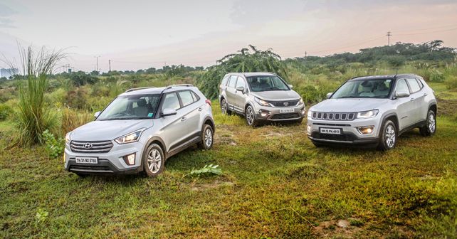 Jeep Compass vs Tata Hexa vs Hyundai Creta - Photos