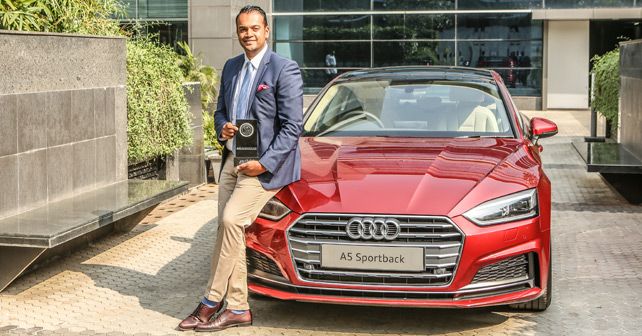 Rahil Ansari, Head, Audi India, accepts the award for the A5