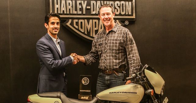 Peter Mackenzie, Managing Director, Harley-Davidson India, accepts the award for the Street Rod