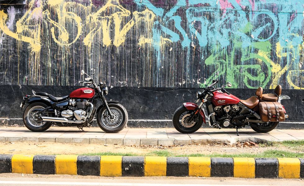 Triumph Bonneville Speedmaster vs Indian Scout - Photos