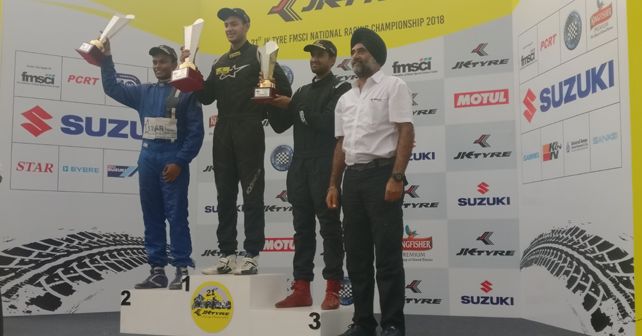 Ashwin Datta wins the first race of round three of JKNRC 2018