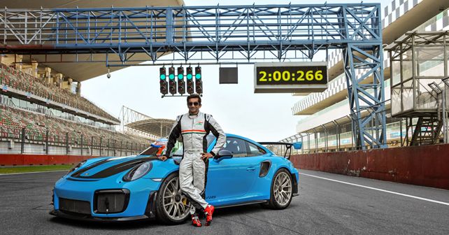 Narain Karthikeyan with the Porsche 911 GT2 RS