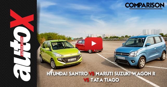 Maruti Suzuki Wagon R vs Hyundai Santro vs Tata Tiago Video Comparison
