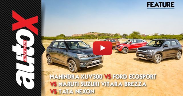 Mahindra XUV300 vs Maruti Suzuki Vitara Brezza vs Ford EcoSport vs Tata Nexon Video