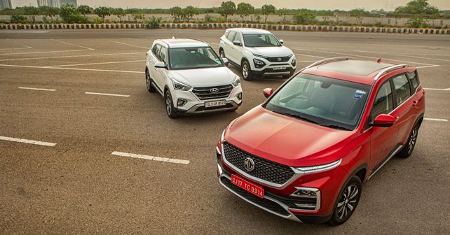 MG Hector vs Tata Harrier vs Hyundai Creta - Photos