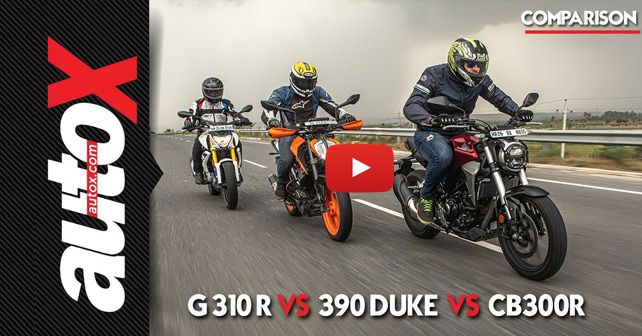 Honda CB300R vs BMW G 310 R vs KTM 390 Duke Video Comparison