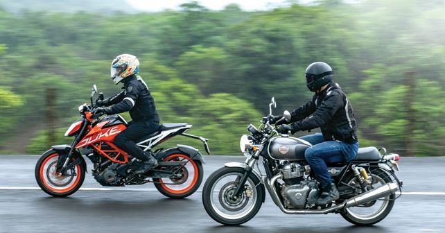 Royal Enfield Interceptor 650 vs KTM 390 Duke  - Photos