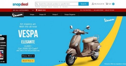 Piaggio Vespa opens virtual shop with Snap Deal