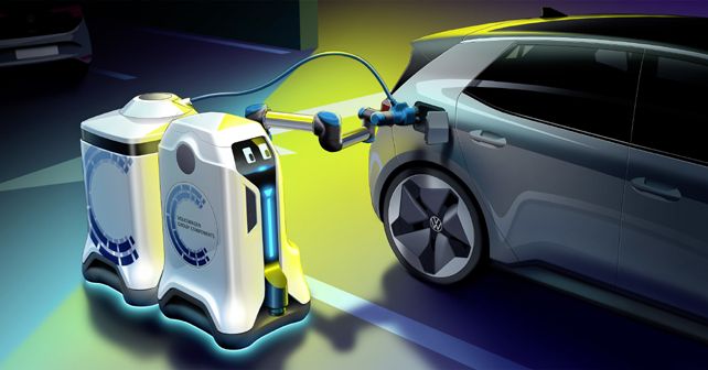 Volkswagen reveals autonomous EV charging bots for underground car parks