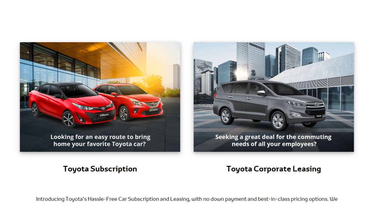 Toyota India begins new car leasing and subscription  autoX