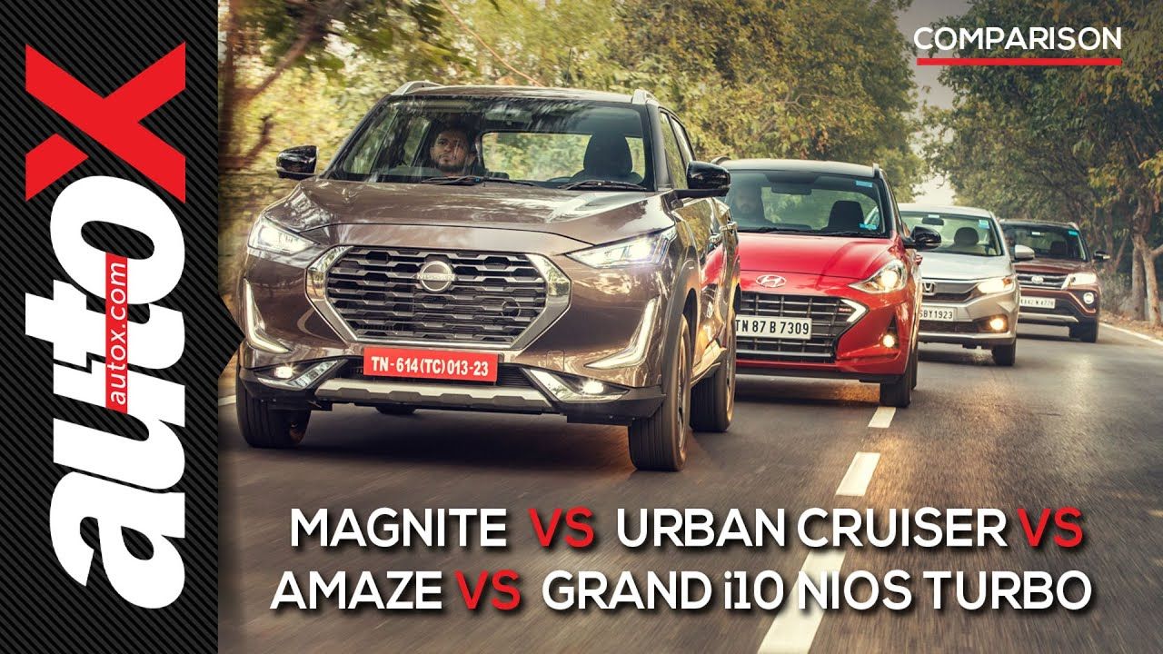 Nissan Magnite vs Toyota Urban Cruiser vs Hyundai Grand i10 NIOS vs Honda Amaze: Comparison Video