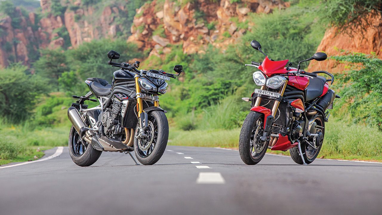2021 Triumph Speed Triple RS with older generation Speed Triple1