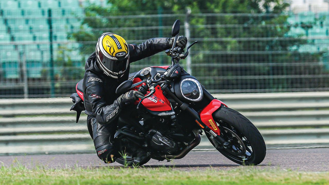 2021 Ducati Monster Track Riding Shot