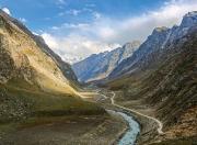 Ducati Multistrada V4 S and Land Rover Defender 90 Spiti Travel Feature Valley Wide Shot1