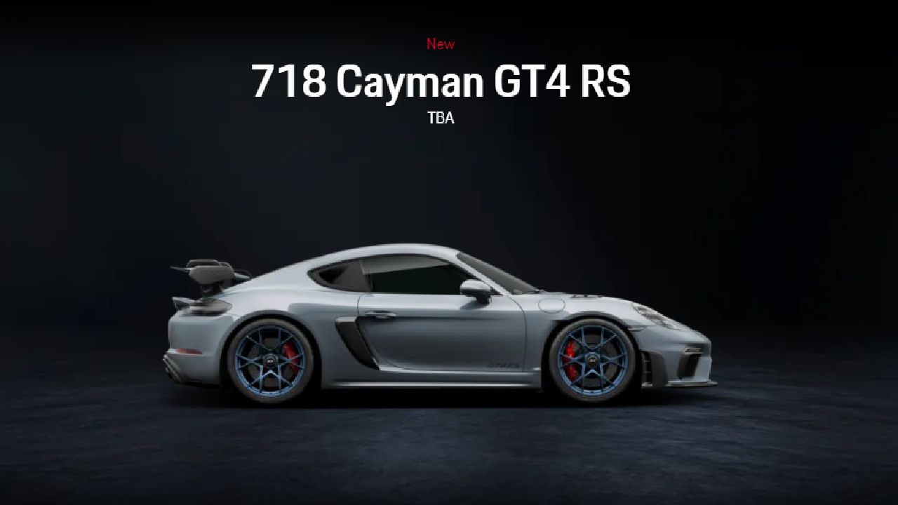 Porsche 718 Cayman GT4 RS Price TBA 1