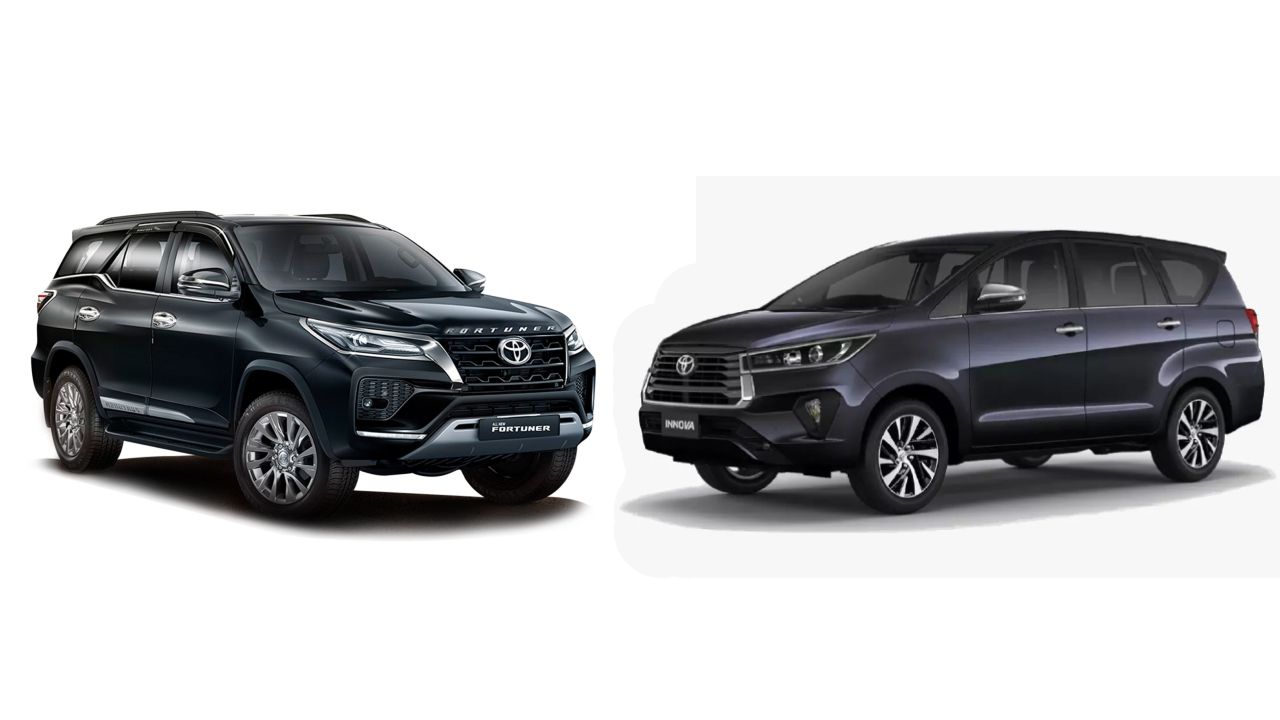 Toyota Fortuner And Innova Crysta Front Three Quarter