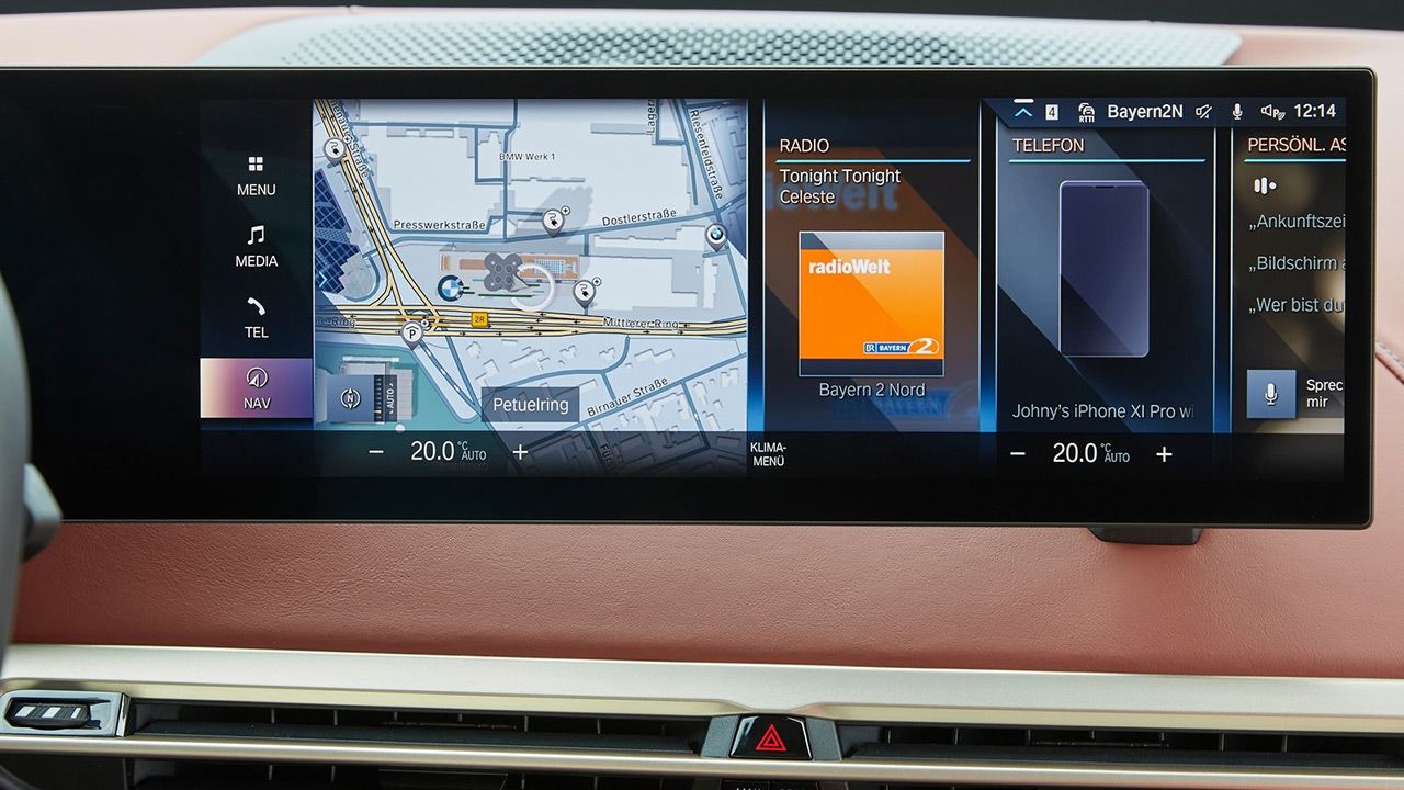 BMW iX touchscreen infotainment system