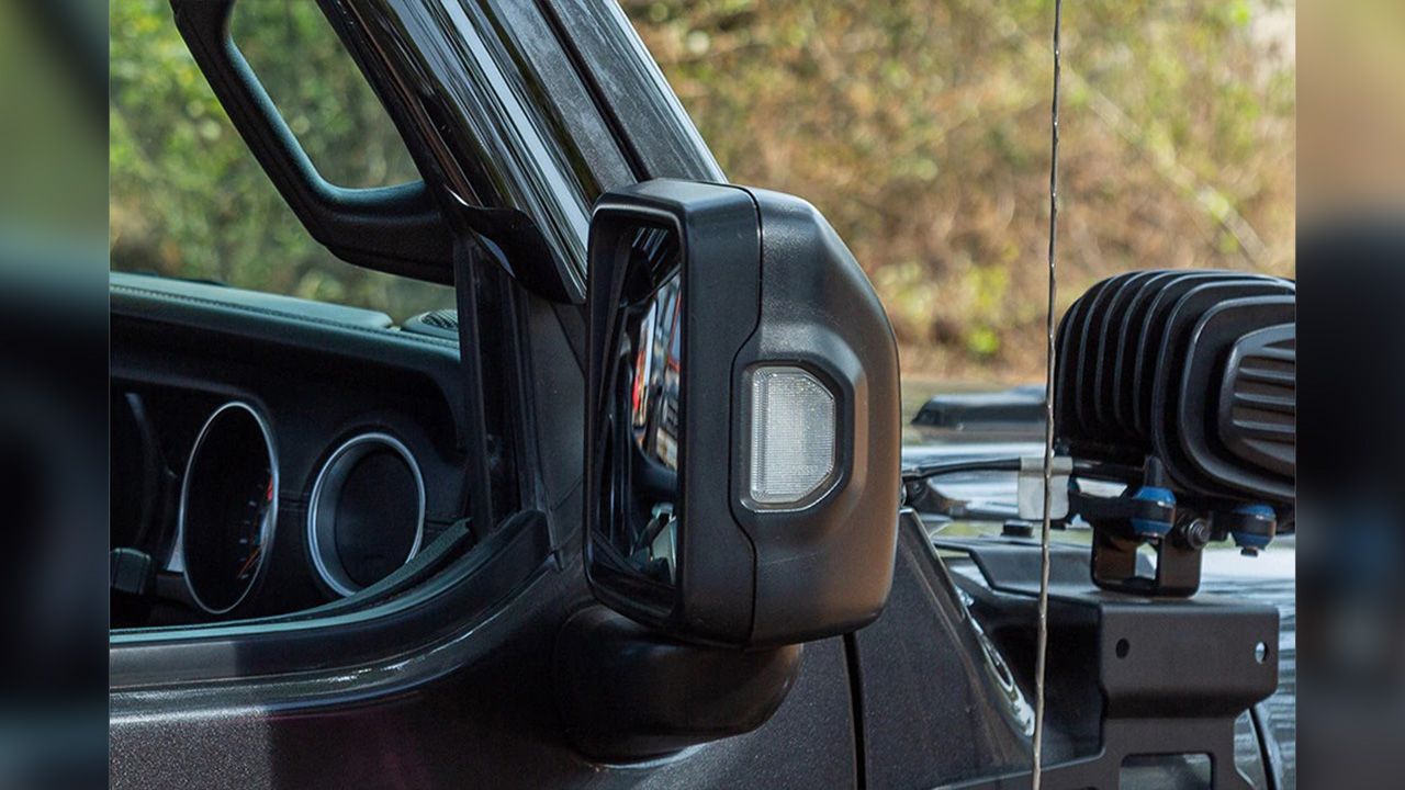Jeep Wrangler Side Mirror Rear Angle