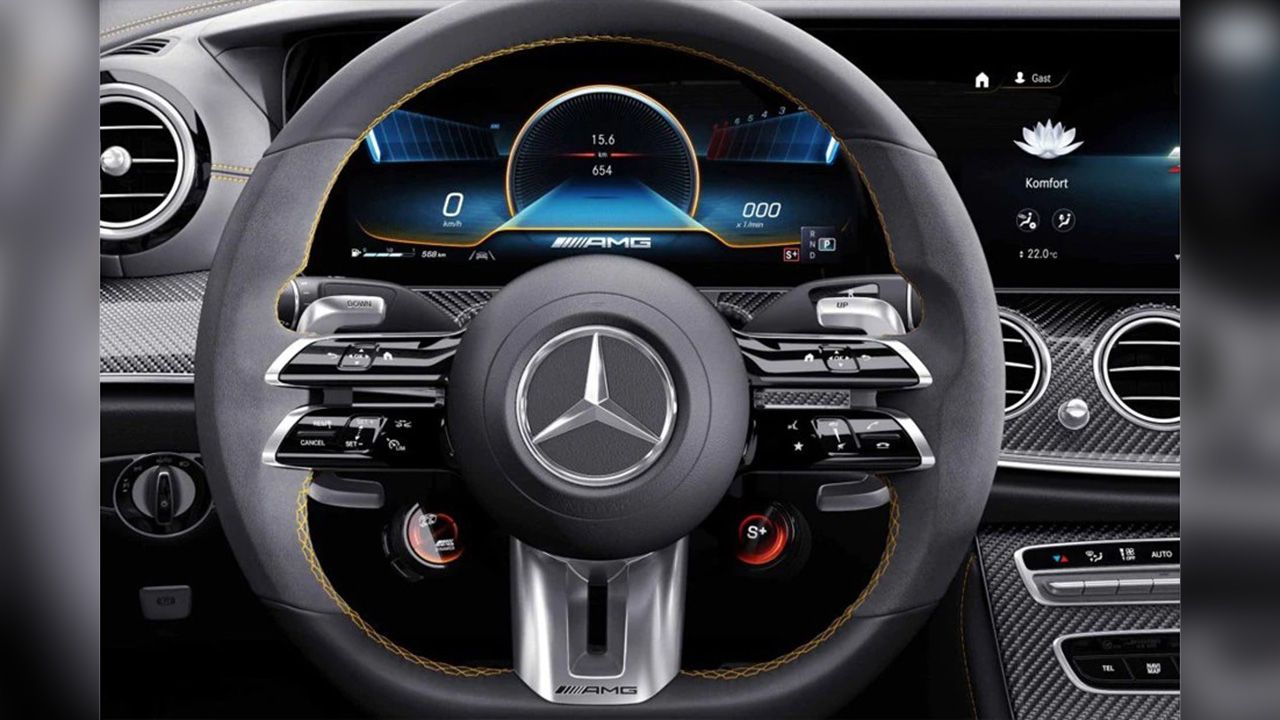 Mercedes Benz AMG E63 Steering Close Up