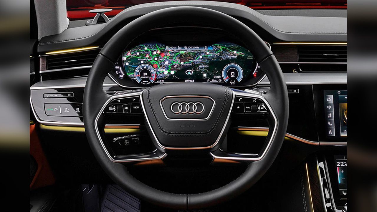 Audi A8 L Steering Close Up