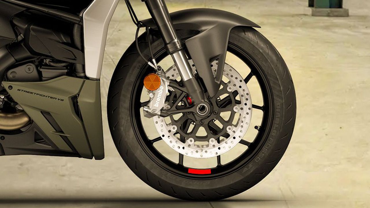 Ducati Streetfighter V2 Front Tyre View
