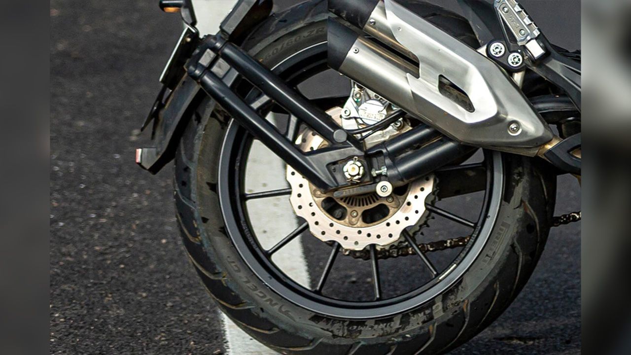 Benelli 502C Rear Tyre View