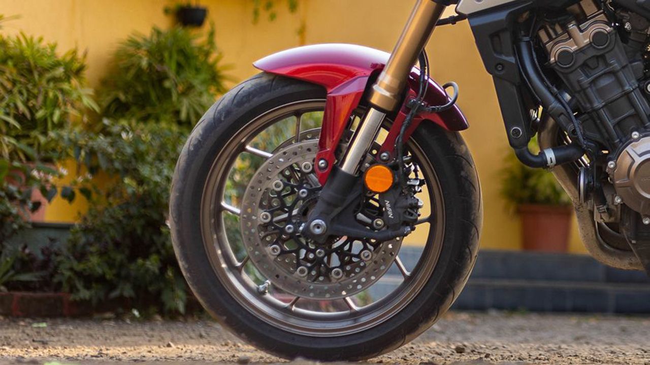 Honda CB650R Front Tyre View