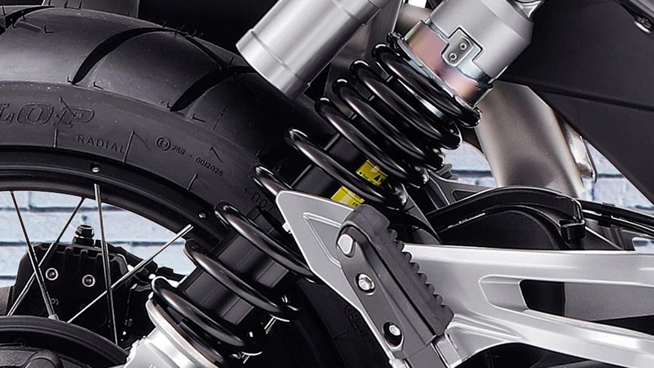 Moto Guzzi V85 TT Rear Suspension View