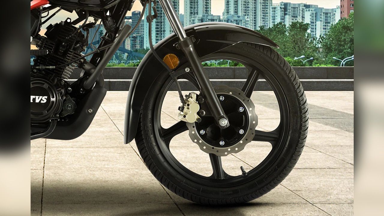 TVS Star City Plus Front Tyre View