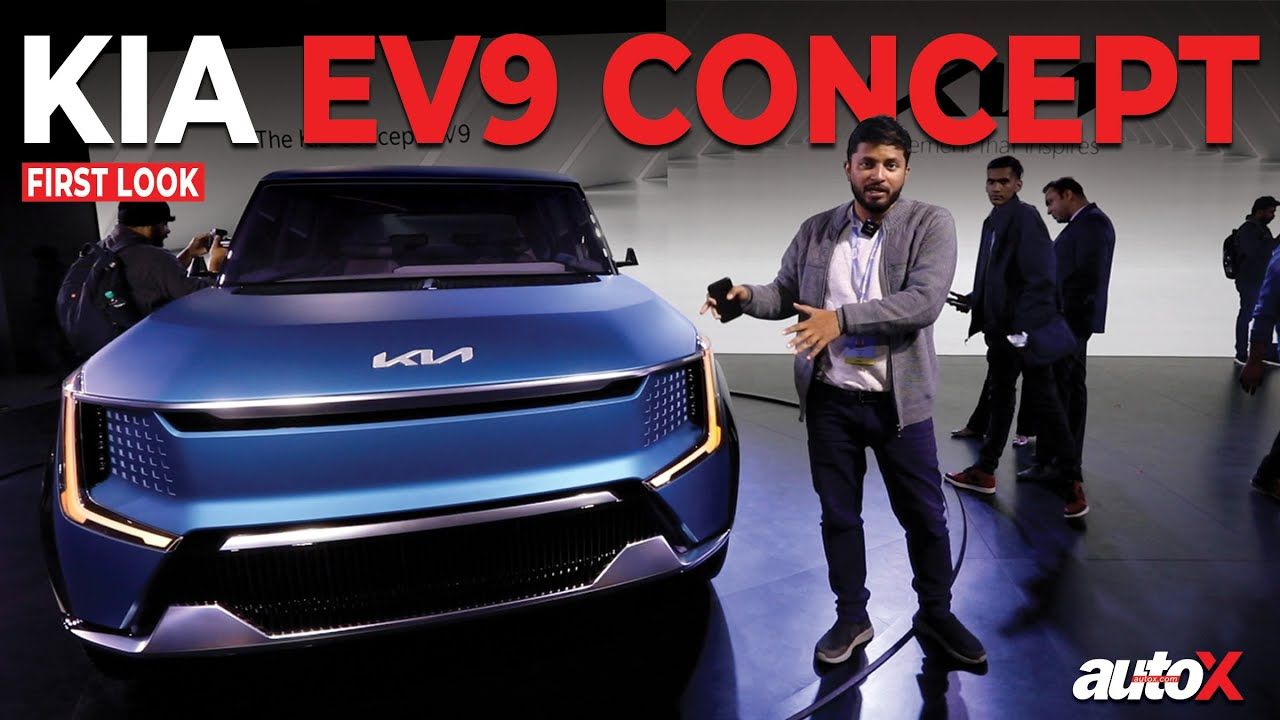 Kia EV9 Concept SUV Showcased in India | First Look | Auto Expo 2023 | autoX