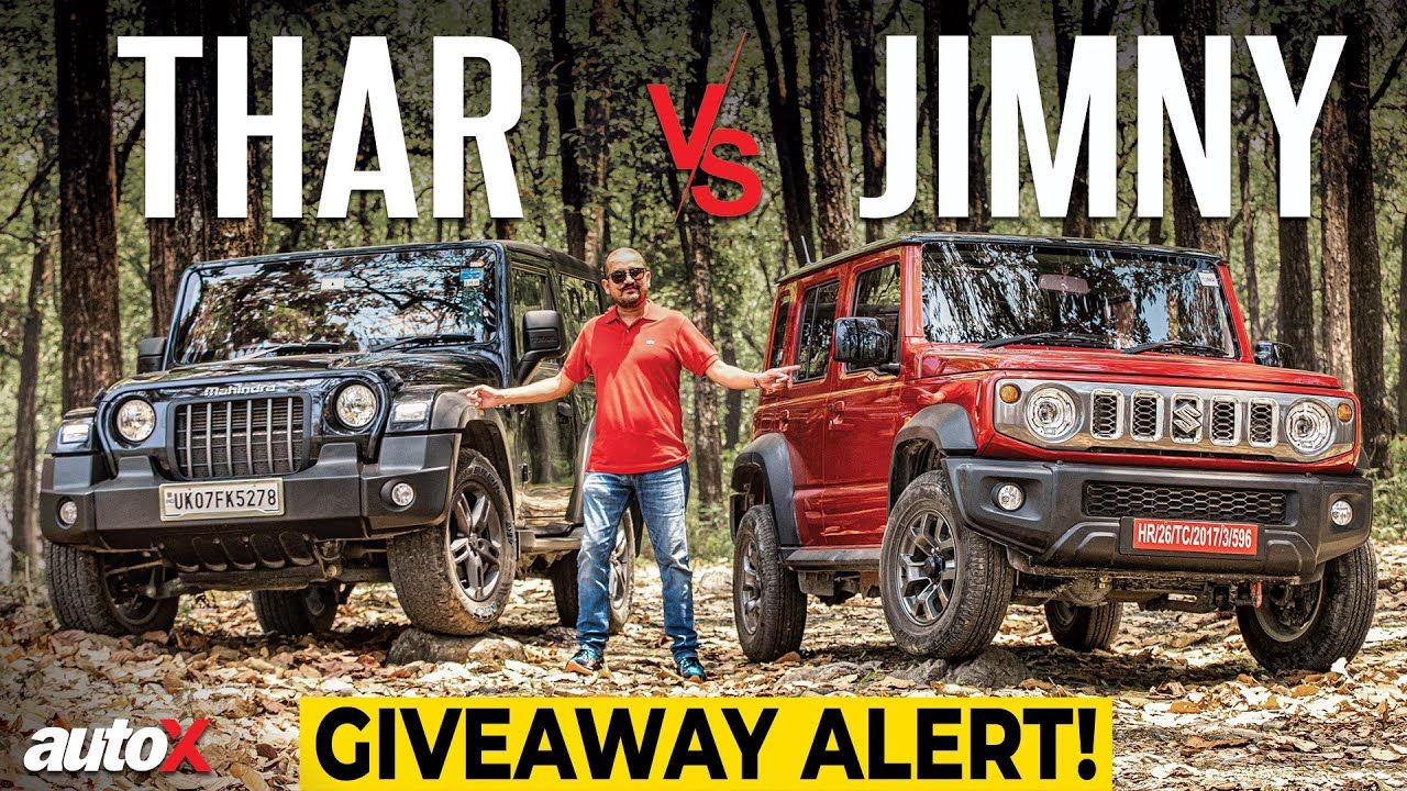 2023 Maruti Suzuki Jimny Vs Mahindra Thar Real World Comparison Test Giveaway Alert AutoX