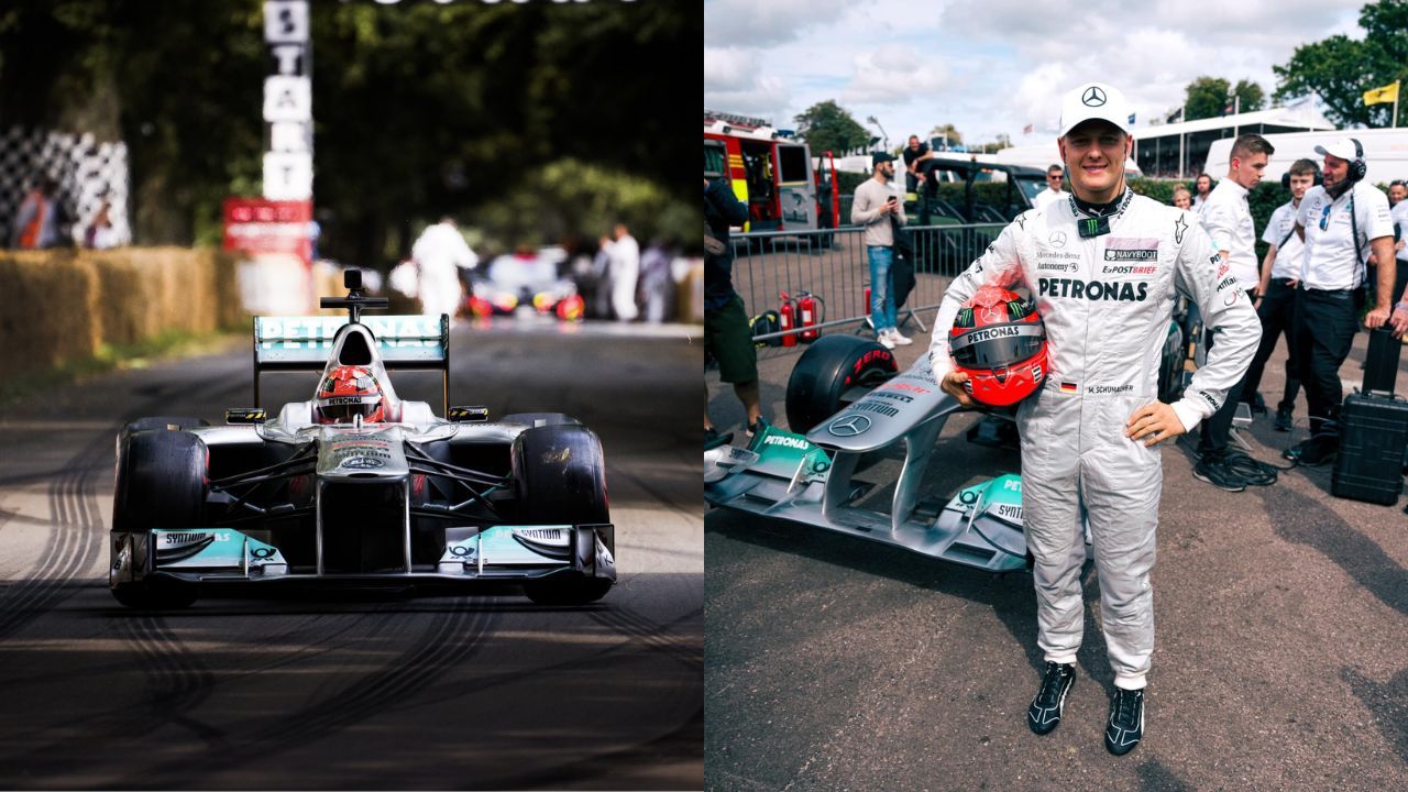 F1: Mercedes' Mick Schumacher Wears his Father's Original Race Suit and Helmet at Goodwood FoS