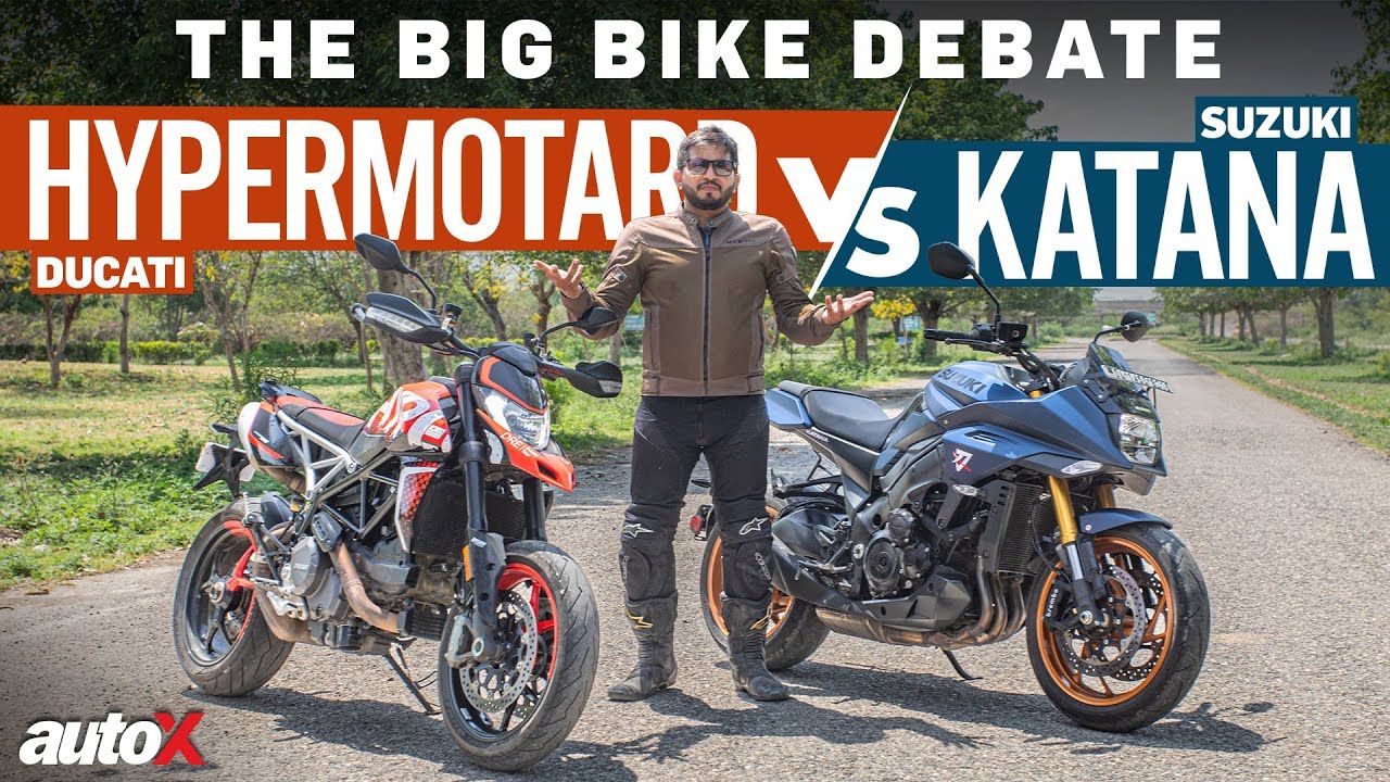 Suzuki Katana vs Ducati Hypermotard | Quarter Life Big Bike Crisis | Comparison Review 2023 | autoX