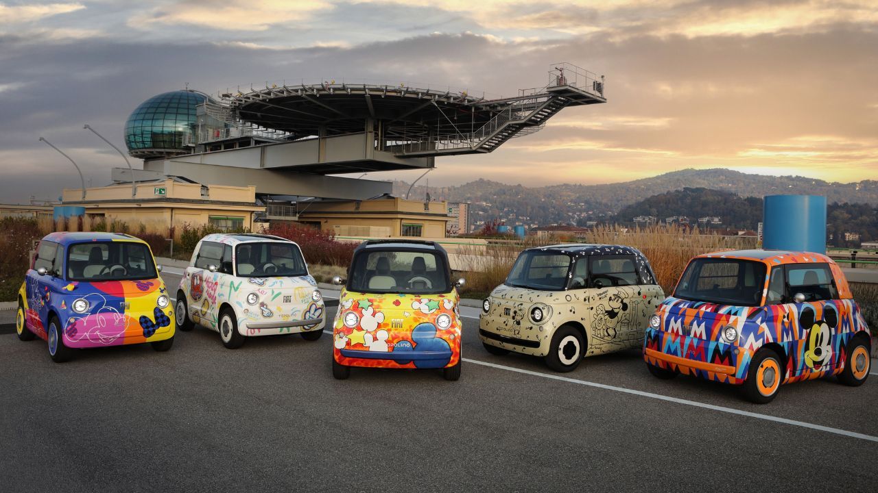 Fiat Topolino Mickey Mouse-themed EVs autoX Disney\'s - Anniversary Mark 100th