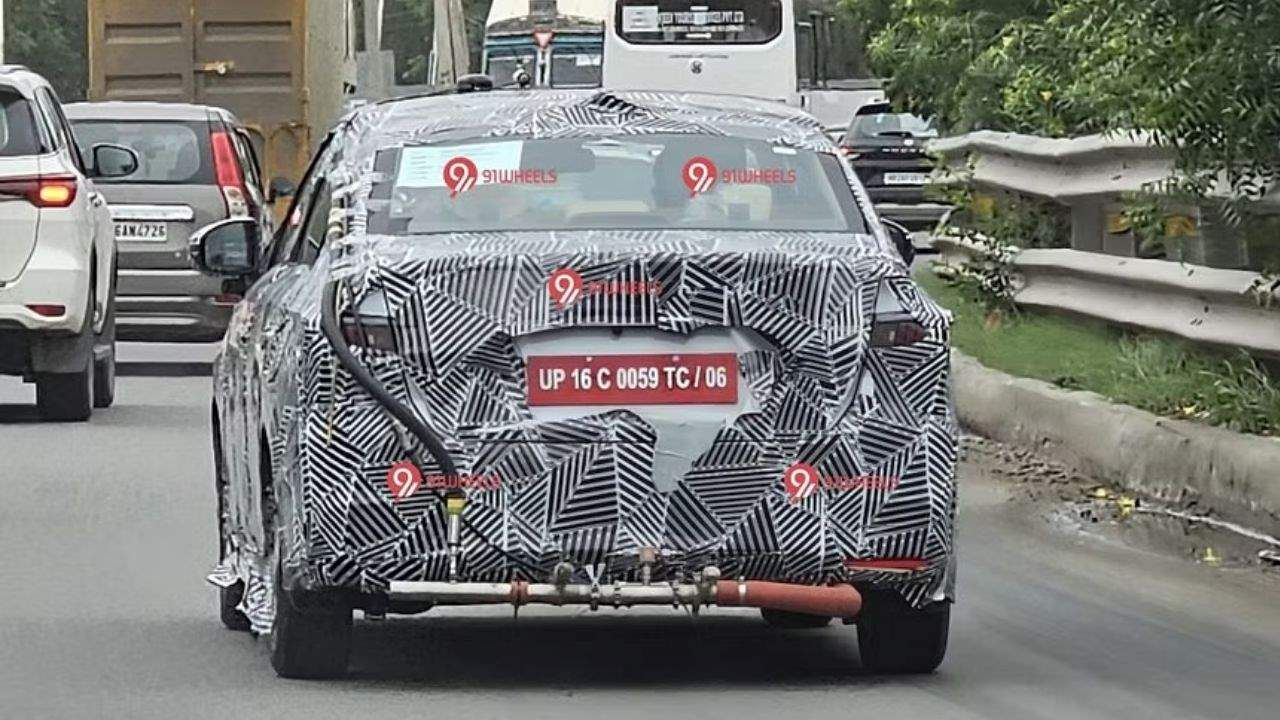 New Honda Amaze Spotted Ahead of Global Debut, Reveals Smoked Taillamps, Reverse Camera and More