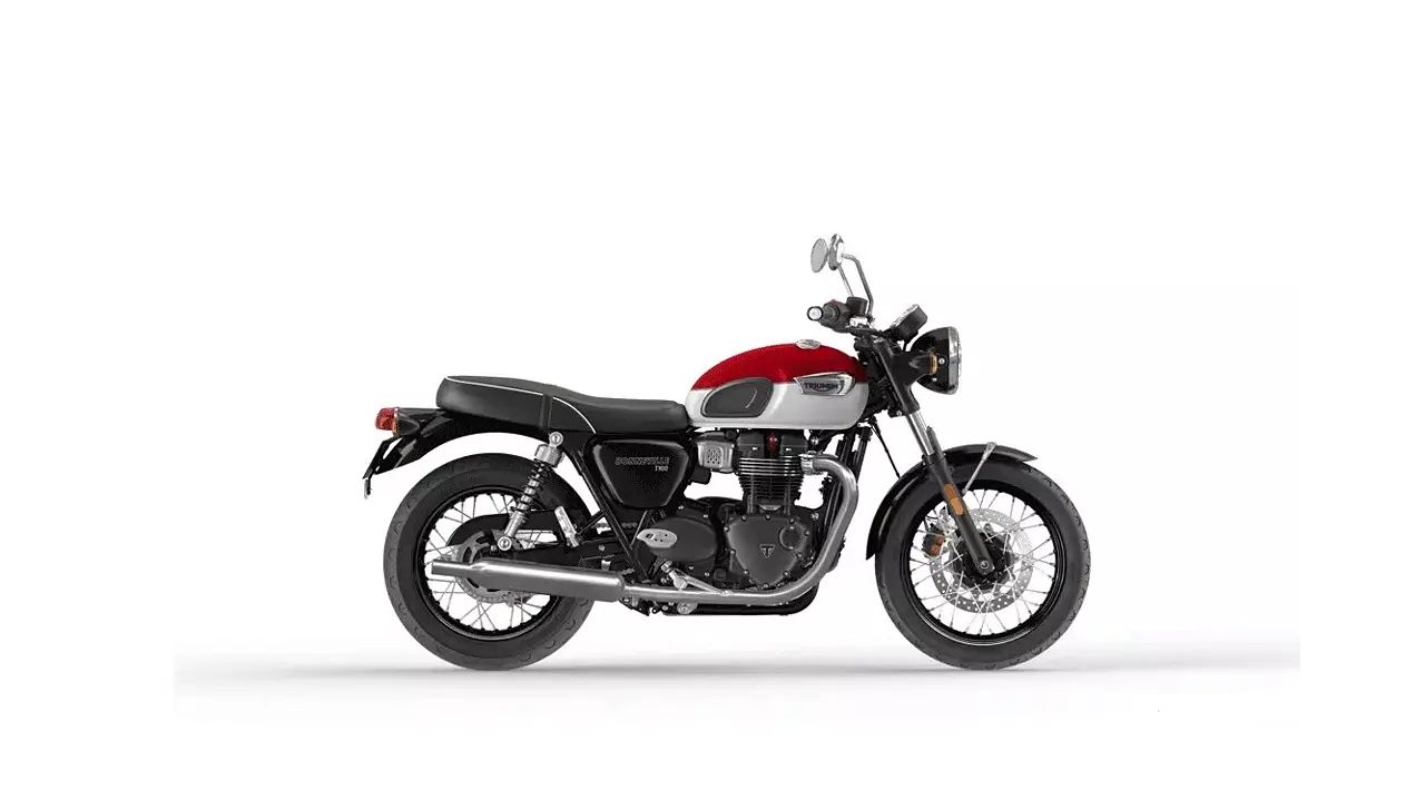 Triumph Bonneville T100 Carnival Red Fusion White